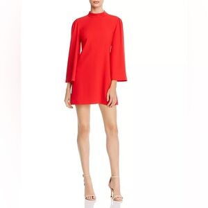 NWT Alice + Olivia Red Bailey Bell-Sleeve Shift Dress, Size 2